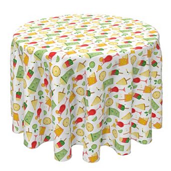 Round Tablecloth, 100% Cotton, 60 Round", Fruity Summer Beverages