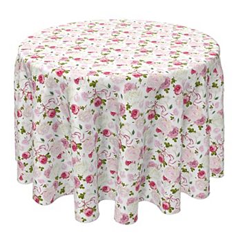 Round Tablecloth, 100% Cotton, 60 Round", Romantic Bouquets