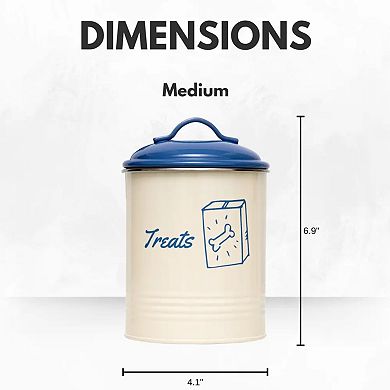 Country Living Pet Treat Storage Canister Dog Treat Canister French Blue (Set of 3)
