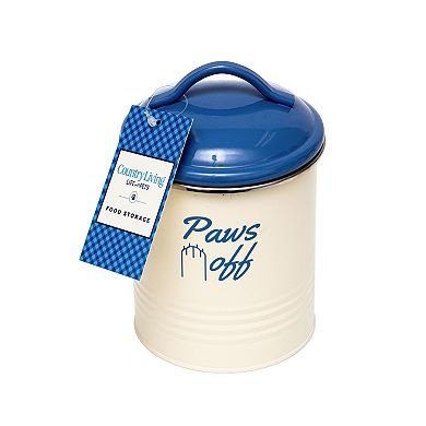 Country Living Pet Treat Storage Canisters, French Blue & Cream, Set of 3