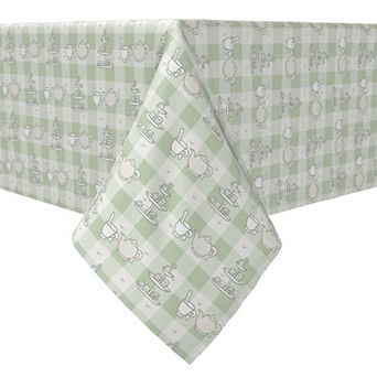 Square Tablecloth, 100% Cotton, 60x60", Tea Time Plaid