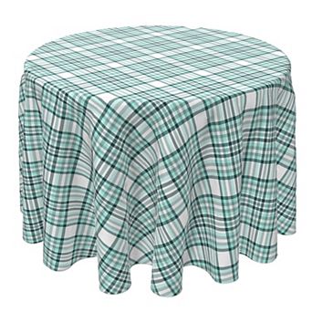 Round Tablecloth, 100% Cotton, 60 Round", Plaid 17