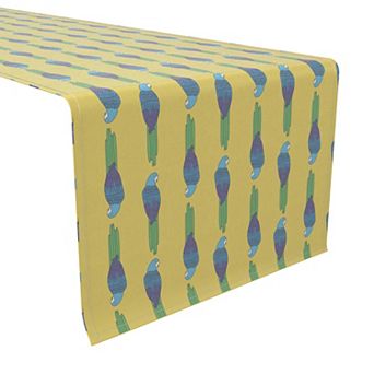 Table Runner, 100% Cotton, 16x72", Tropical Parrots