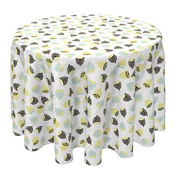 Round Tablecloth, 100% Cotton, 60 Round", Modern Citrus Fruit