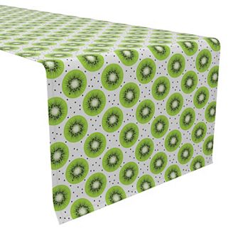 Table Runner, 100% Cotton, 16x90", Kiwi Slices