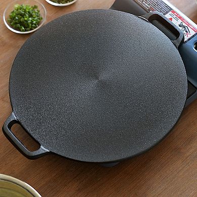 Pre Seasoned Cast Iron 12 Inch Crepe Pan Set - 5 Piece Kitchen Pancake Grill