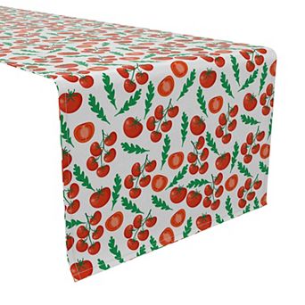 Table Runner, 100% Cotton, 16x108", Tomato Garden