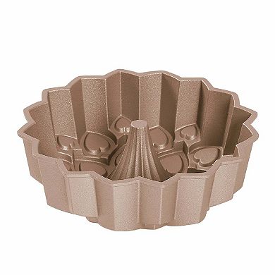 Baker's Secret Fluted Cake Pan, Cast Aluminum 2 Layers Nonstick Coating (Amour)