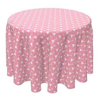 Round Tablecloth, 100% Cotton, 60 Round", Simple Martinis Pink