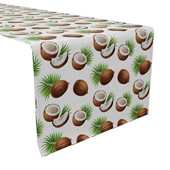 Table Runner, 100% Cotton, 16x72", Coconut Paradise