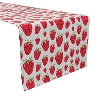 Table Runner, 100% Cotton, 16x72", Strawberry Dessert