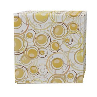 Napkin Set of 4, 100% Cotton, 20x20", Golden Dots