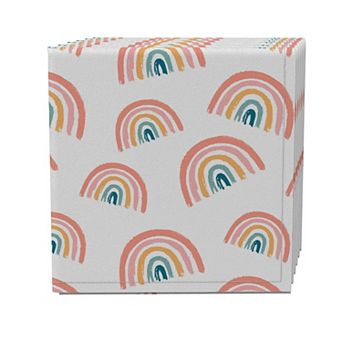 Napkin Set of 4, 100% Cotton, 20x20", Rainbows Allover