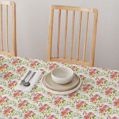 Round Tablecloth, 100% Cotton, 60 Round", Delicate Watercolor Floral