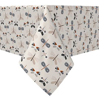 Square Tablecloth, 100% Cotton, 60x60", Butterfly and Moth Design
