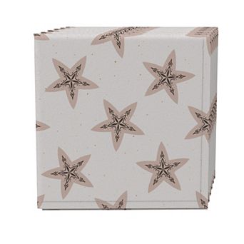 Napkin Set of 4, 100% Cotton, 20x20", Rustic Stars