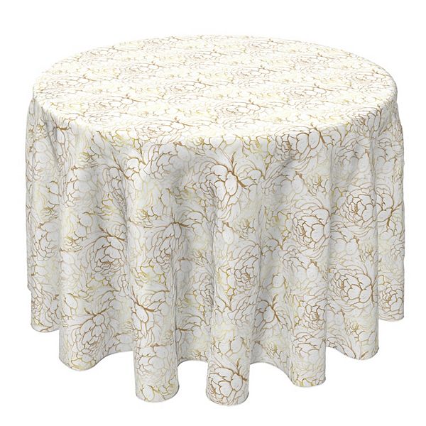 Round Tablecloth, 100 Cotton, 60 Round", Golden Peony