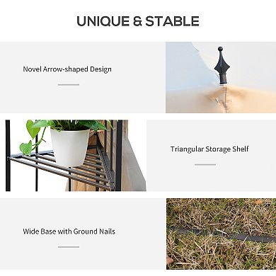 Outsunny Decorative Outdoor Gazebo with Corner Shelves