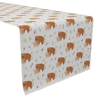 Table Runner, 100% Cotton, 16x72", Bear Hugs