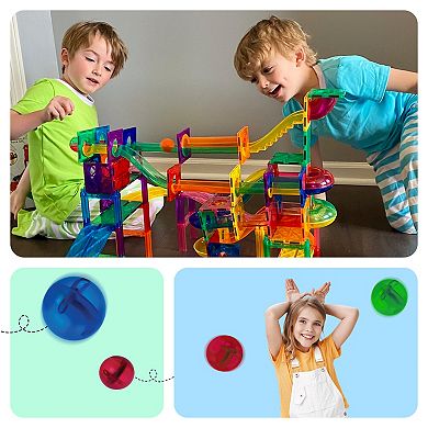 70 Piece Magnetic Marble Run Building Block Tile Set