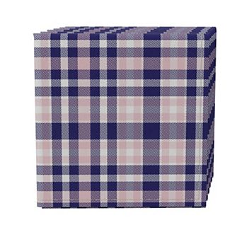 Napkin Set of 4, 100% Cotton, 20x20", Plaid 6