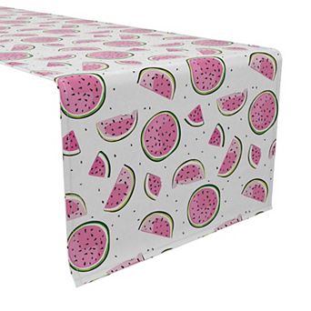 Table Runner, 100% Cotton, 16x108", Watermelon Dessert