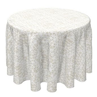 Round Tablecloth, 100% Cotton, 60 Round", Tan Shibori