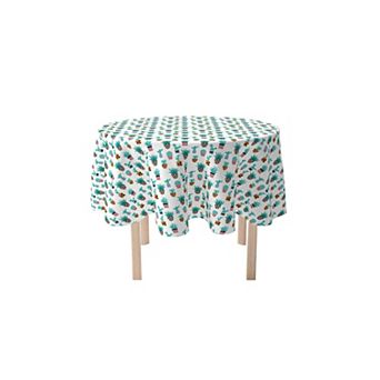 Round Tablecloth, 100% Cotton, 60 Round", Cute Cactus Plants
