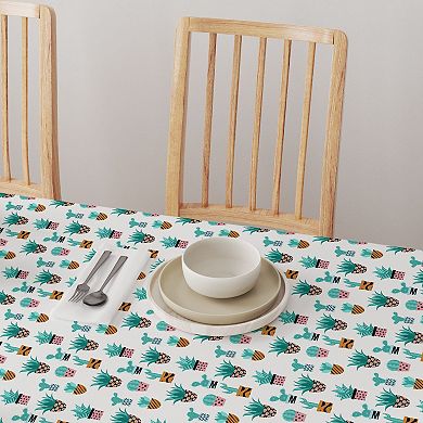 Round Tablecloth, 100% Cotton, 60 Round", Cute Cactus Plants