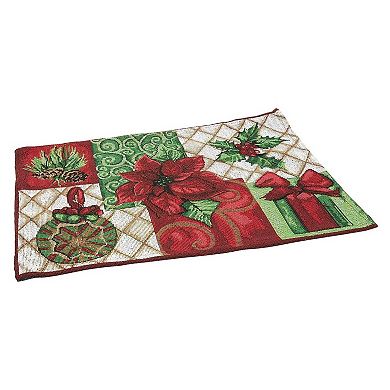 Cloth Christmas Table Placemats, Set of 6 Holiday Placemats for Xmas, 13x18.5 In