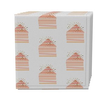 Napkin Set of 4, 100% Cotton, 20x20", Sweet Abstract Design