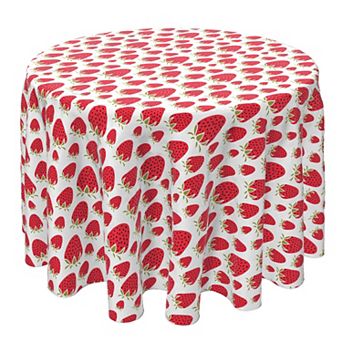 Round Tablecloth, 100% Cotton, 60 Round", Strawberry Dessert