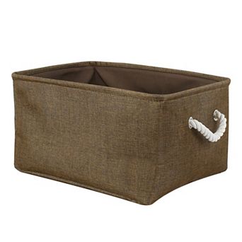 Collapsible Storage Bin Clothing Box Container Linen Baskets L Size Chocolate Color L