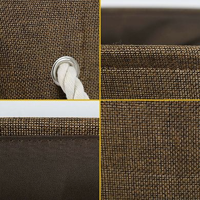 Collapsible Storage Bin Clothing Box Container Linen Baskets L Size Chocolate Color L
