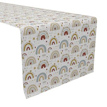 Table Runner, 100% Cotton, 16x72", Magic Rainbows