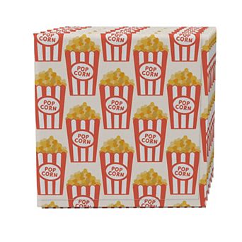 Napkin Set of 4, 100% Cotton, 20x20", Cinema Popcorn