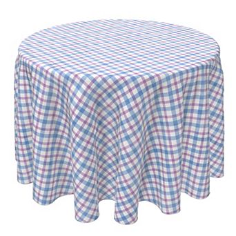 Round Tablecloth, 100% Cotton, 60 Round", Plaid 9