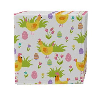 Napkin Set of 4, 100% Cotton, 20x20", Cute Springtime Easter