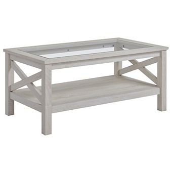 HOMCOM Table with Wood Frame for Living Room