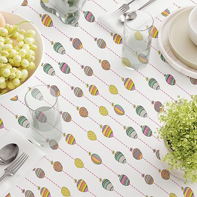 Round Tablecloth, 100% Cotton, 60 Round", Easter Egg Stripe