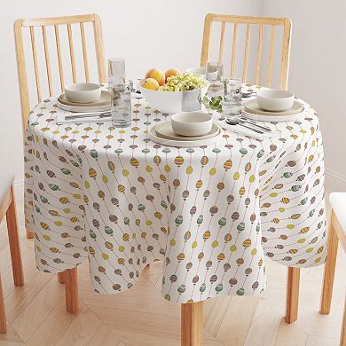 Round Tablecloth, 100% Cotton, 60 Round", Easter Egg Stripe