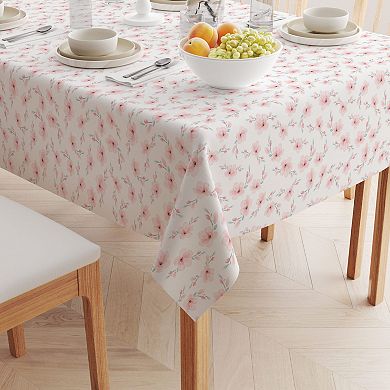 Square Tablecloth, 100% Cotton, 60x60", Blooming Cherry Blossom