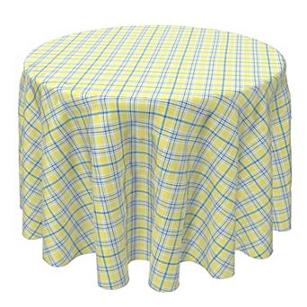 Round Tablecloth, 100% Cotton, 60 Round", Plaid 13