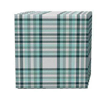 Napkin Set of 4, 100% Cotton, 20x20", Plaid 17
