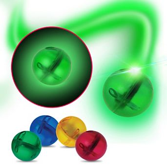 PICASSO-TILES 4 pc LED Marbles for Marble Run Race Track Building Block, STEM Toy for Kids 3+