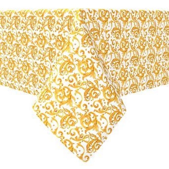 Square Tablecloth, 100% Cotton, 60x60", Golden Dots