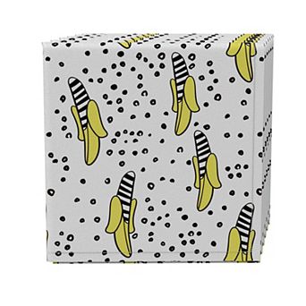 Napkin Set of 4, 100% Cotton, 20x20", Modern Banana