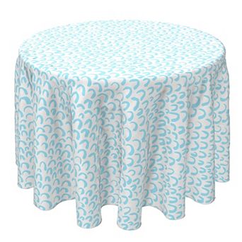 Round Tablecloth, 100% Cotton, 60 Round", Light Blue Simple Sketch
