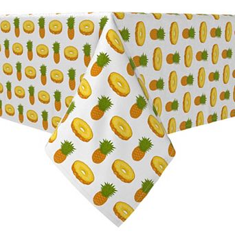 Square Tablecloth, 100% Cotton, 60x60", Pineapples and Slices