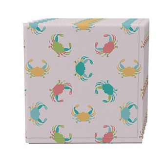 Napkin Set of 4, 100% Cotton, 20x20", Colorful Crabs